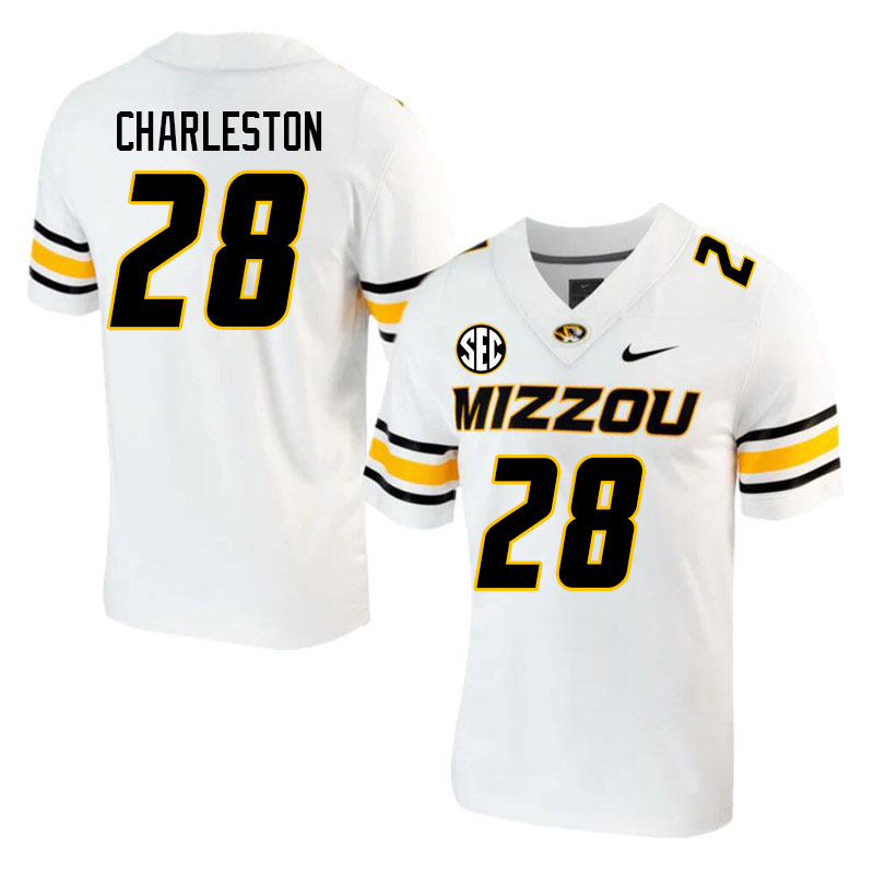 Men #28 Joseph Charleston Missouri Tigers College 2023 Football Stitched Jerseys Sale-White - Click Image to Close